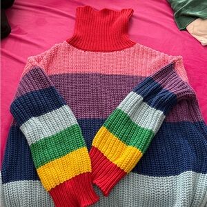 Rainbow Knit Lazy Oaf Turtleneck